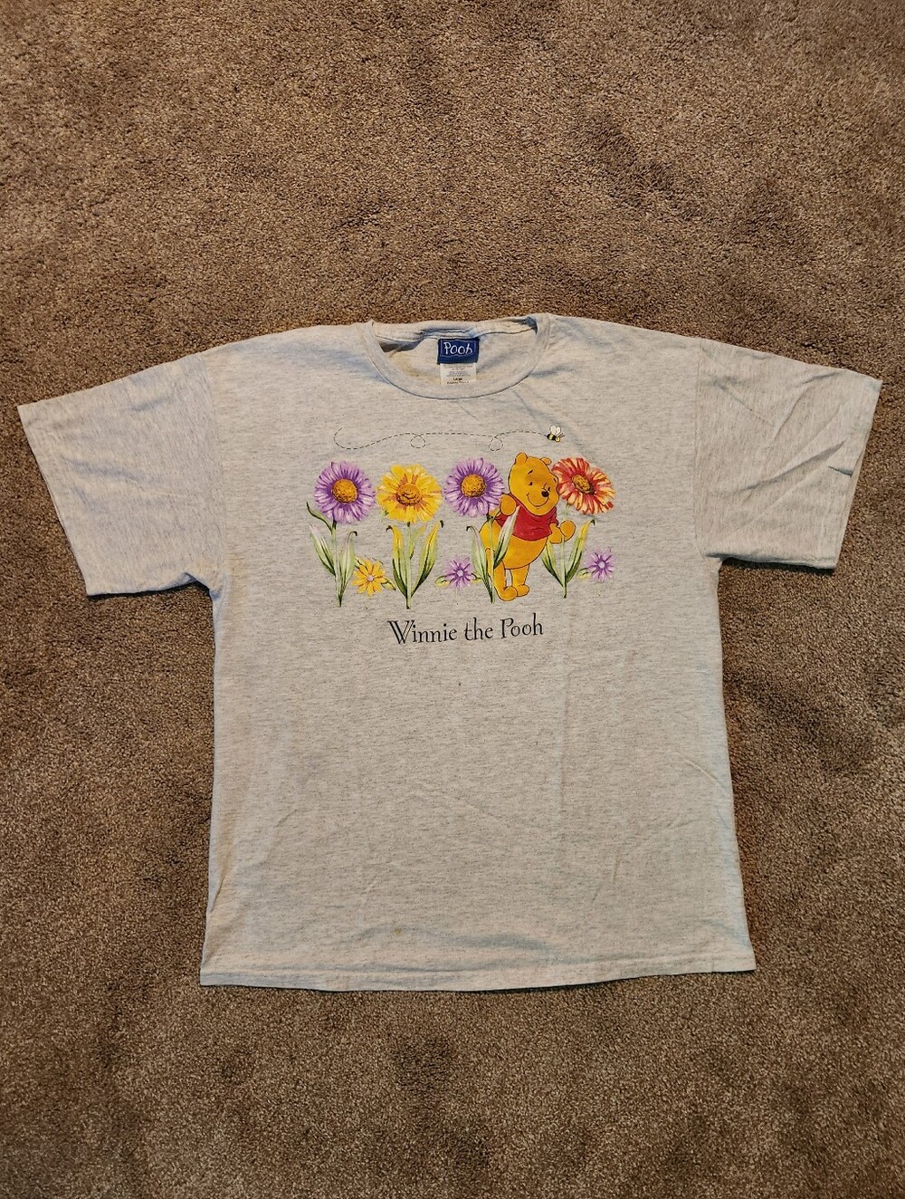 Vintage Disney X Pooh Winne The Pooh Flower t-shirt mens Large